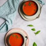 spiced tomato soup in bowls