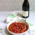Red Wine Pasta Sauce in a bowl