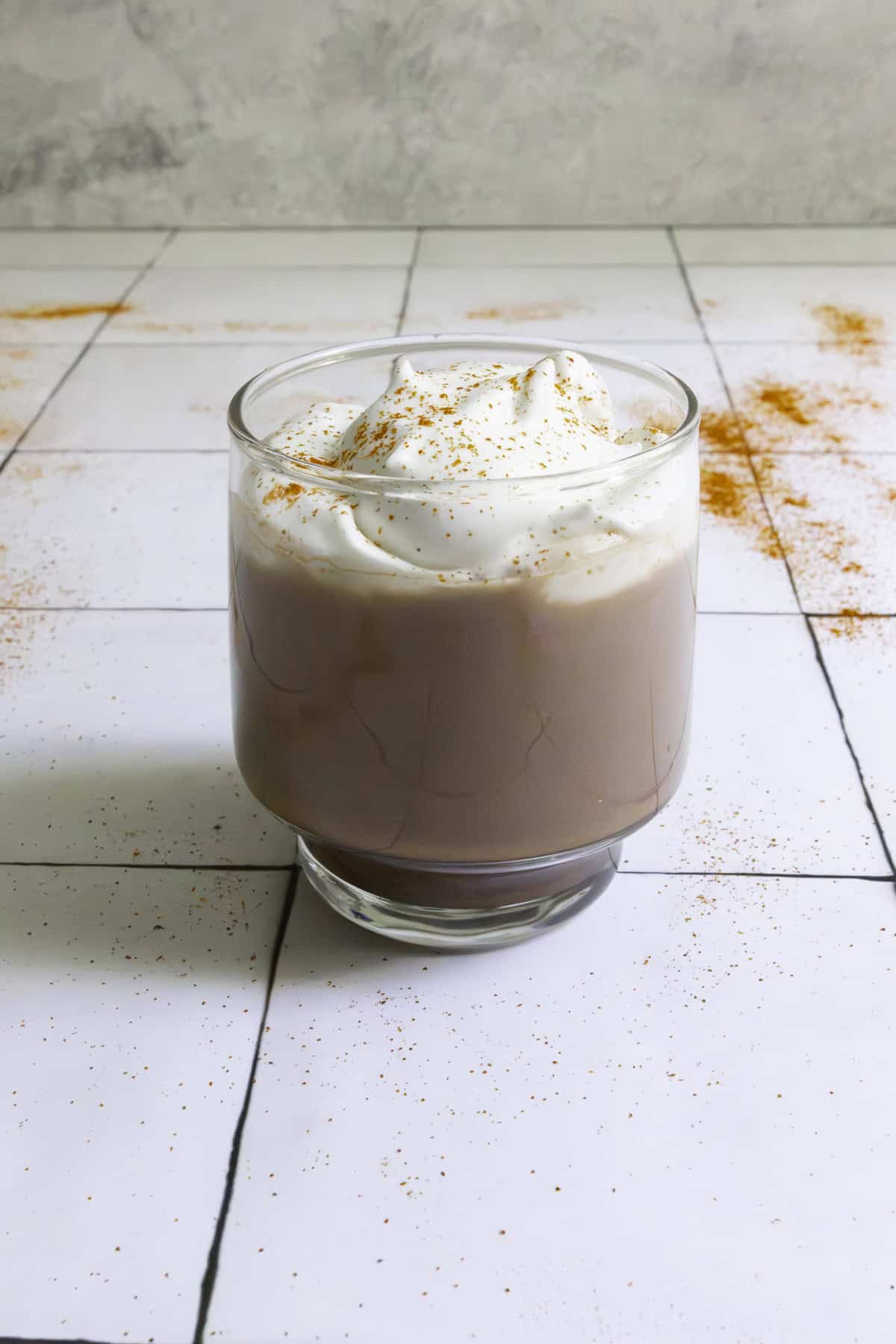 hot chocolate on a countertop.