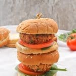 These Vegan Quinoa Burgers are packed with quinoa, beans, and oats for an incredibly quick and delicious take on homemade veggie burgers! 