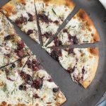 This easy Gorgonzola Pizza with Jam is an a flavor-packed gourmet-style pizza! It’s topped with delicious gorgonzola and mozzarella cheeses, and finished with a jam drizzle.