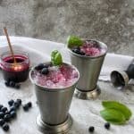 blueberry cocktails on a countertop
