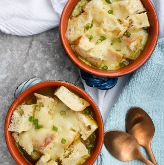 Vegetarian French Onion Soup - NO BEEF BROTH! - Champagne Tastes®