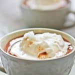 This decadent, vegan-friendly Salted French Hot Chocolate (Chocolat Chaud) is made with crushed chocolate, whole milk and cream (or coconut milk and coconut cream), and topped with flavorful gourmet salt. The salt for this recipe was provided by J.Q. Dickinson Salt-Works.
