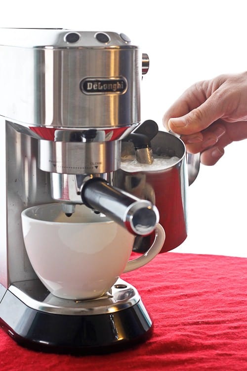 Brewing espresso + Quickly frothing eggnog