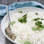 Basmati rice in a serving bowl