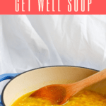 This vegan sick day Get Well Soup has nourishing ingredients like caramelized onions, roasted garlic, and turmeric.