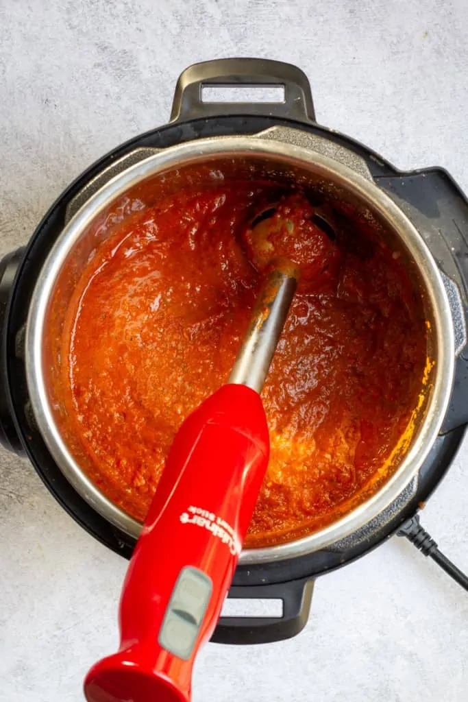 Add Tomato Sauce + Blend.