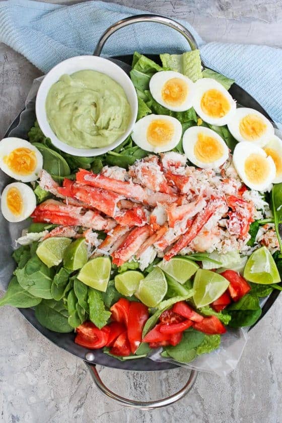 King Crab Salad with Creamy Avocado Dressing Champagne Tastes®
