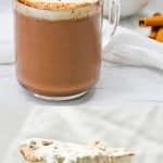 This easy and quick Pumpkin Spice Hot Chocolate is decadent, vegan-friendly, and perfect for fall!