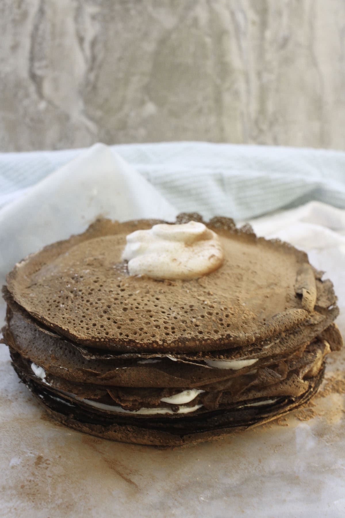 crepe cake assembled.