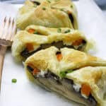 mushroom wellington on plate.