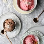 Kefir ice cream in bowls