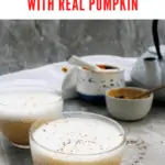 This vegan-friendly pumpkin spice chai latte is a healthier alternative to the coffee-shop version. Do yourself (and your wallet) a favor, and make this tea latte at home!