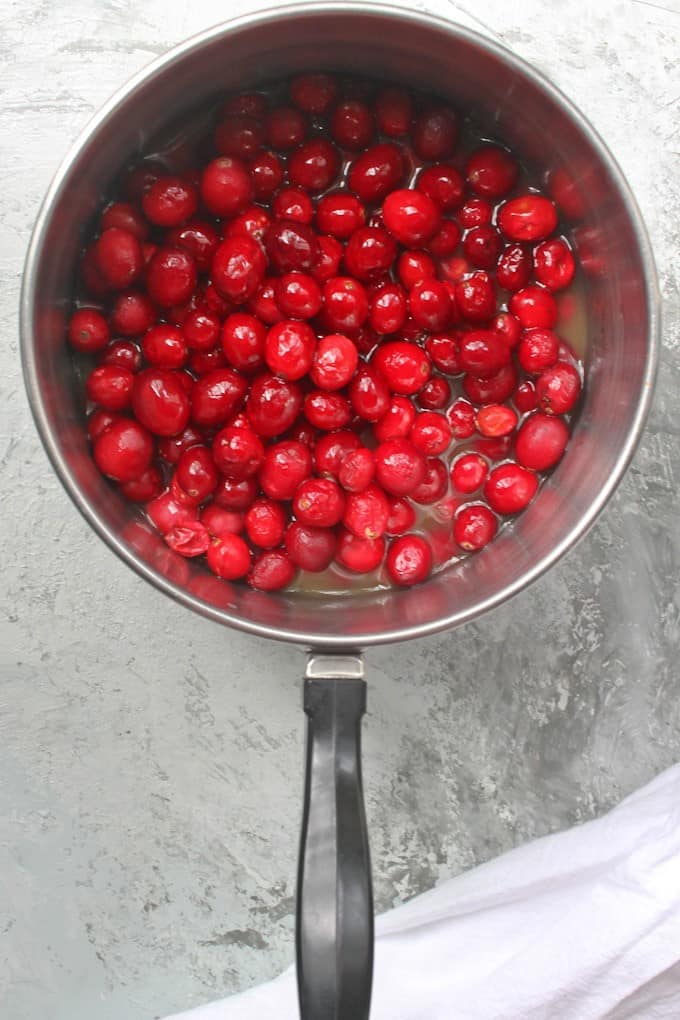 cranberries in a pan