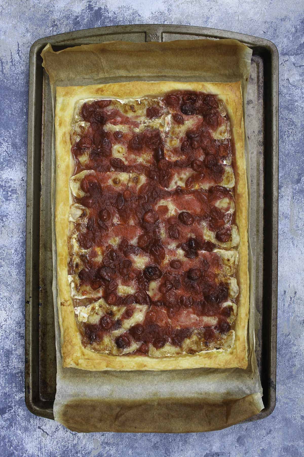 cranberry puff pastry tart.