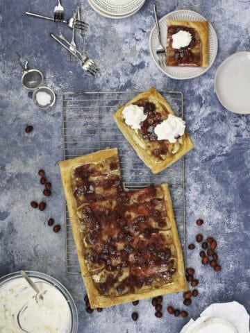 cranberry puff pastry tart.