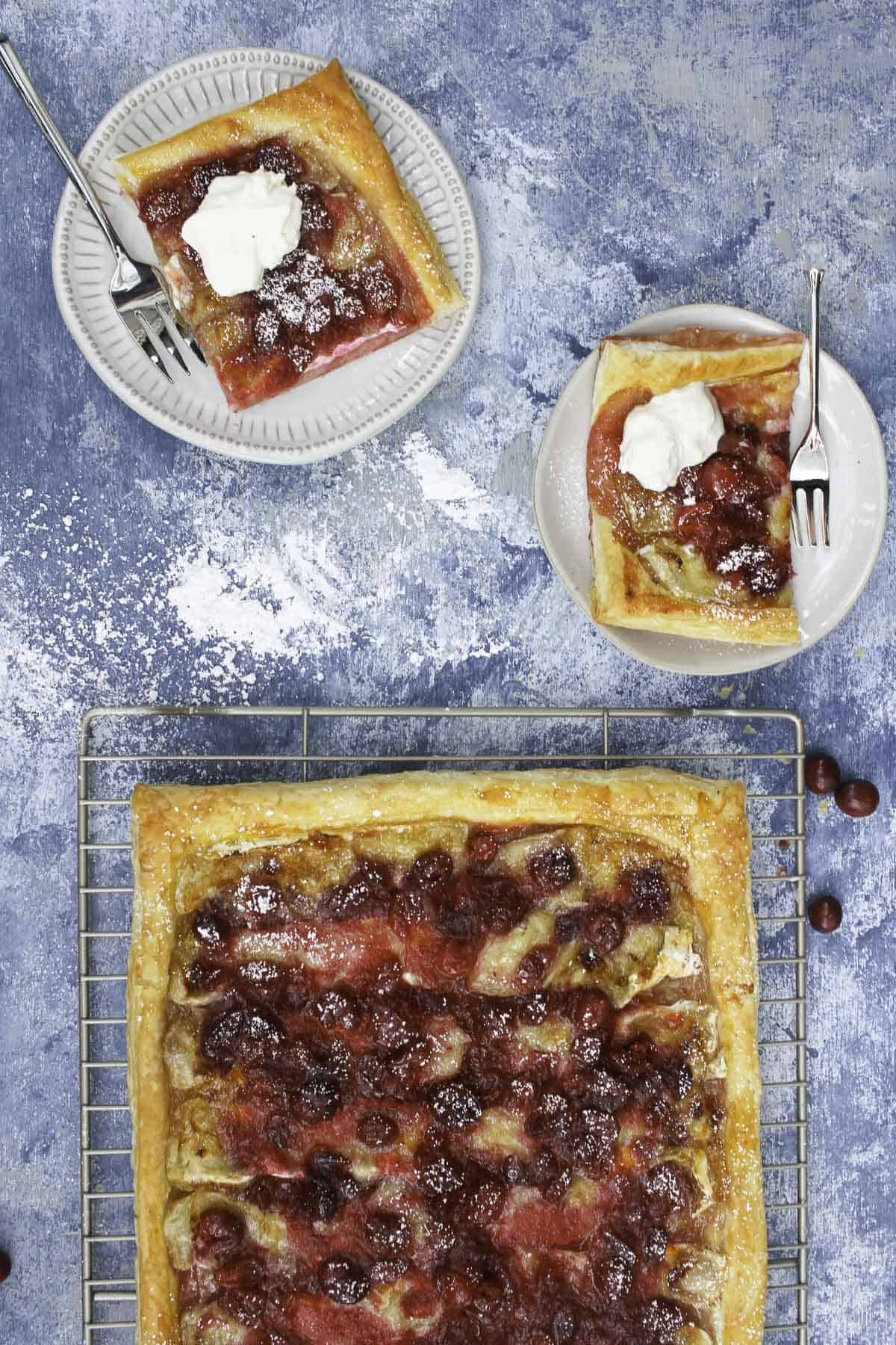cranberry puff pastry tart.