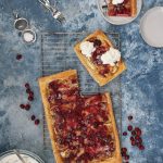 cranberry tart with whipped cream