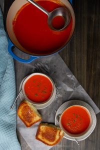 tomato soup with grilled cheese sandwiches
