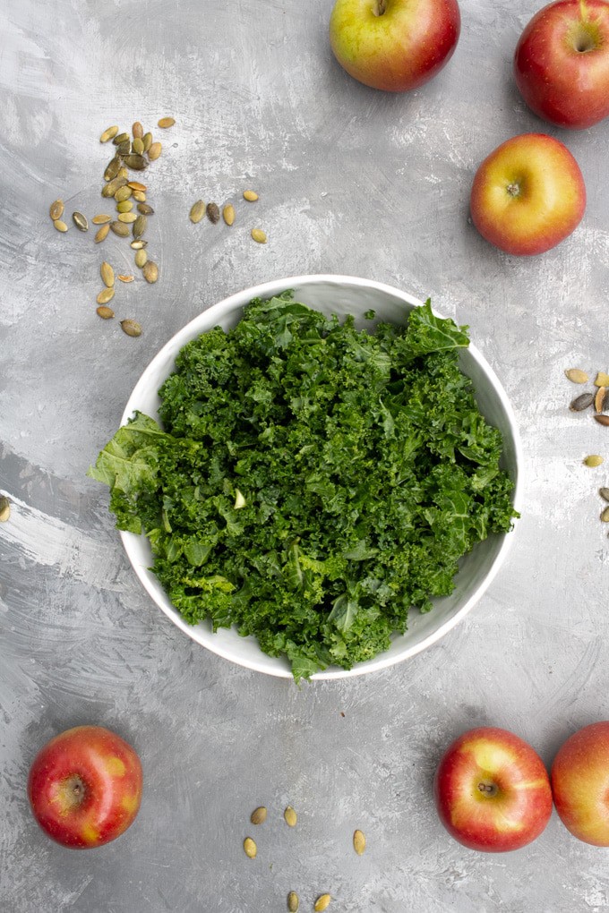 kale and apples