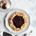 blueberry galette on a dessert table