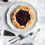 blueberry galette on a dessert table