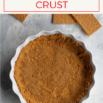 This easy ten-minute vegan graham cracker crust is quick, only uses 3 ingredients, and looks and tastes infinitely better than store bought crust!