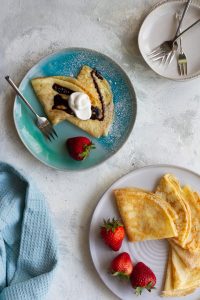 gluten-free crepes on a serving plate
