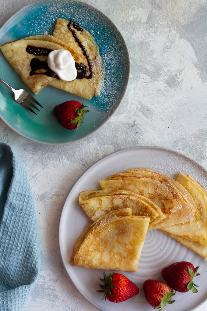 gluten-free crepes on a serving plate