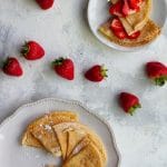 vegan crepes on a serving tray