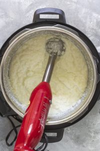 Blend instant pot mashed cauliflower until smooth