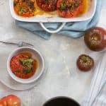 baked tomatoes in a serving dish