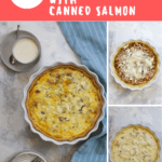 This salmon quiche is made with canned salmon, goat cheese, and dill, and is an easy, make-ahead breakfast or brunch!