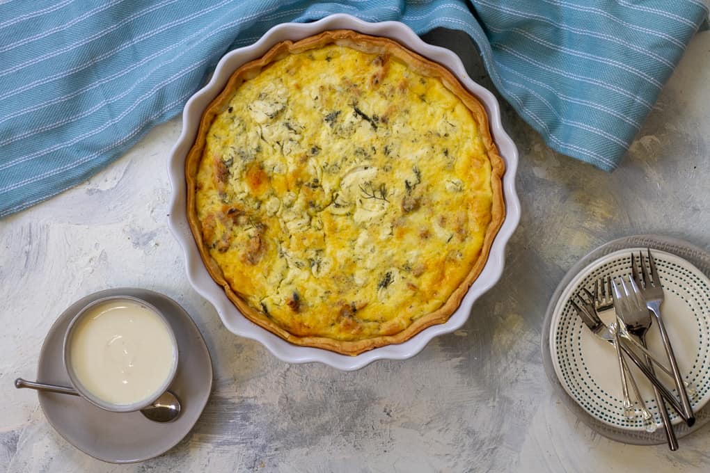 Salmon Quiche with Goat Cheese - Champagne Tastes®
