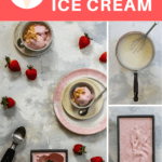 This strawberry cheesecake ice cream is made with cream cheese and real strawberries, and is an egg-free, extra-creamy summer treat. Inspired by Jeni’s Splendid Ice Cream!
