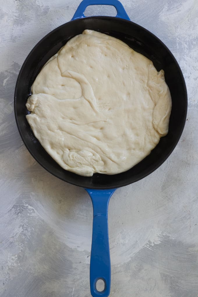 Fold dough in half, + fold the edges of the dough over