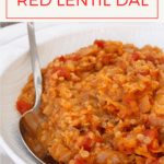 This vegan Instant Pot Dal with Red Lentils is an easy and delicious spiced red lentil dish. It can be served alone as a soup, or as a side dish along with rice.