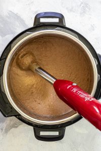 Blend refried beans with an immersion blender