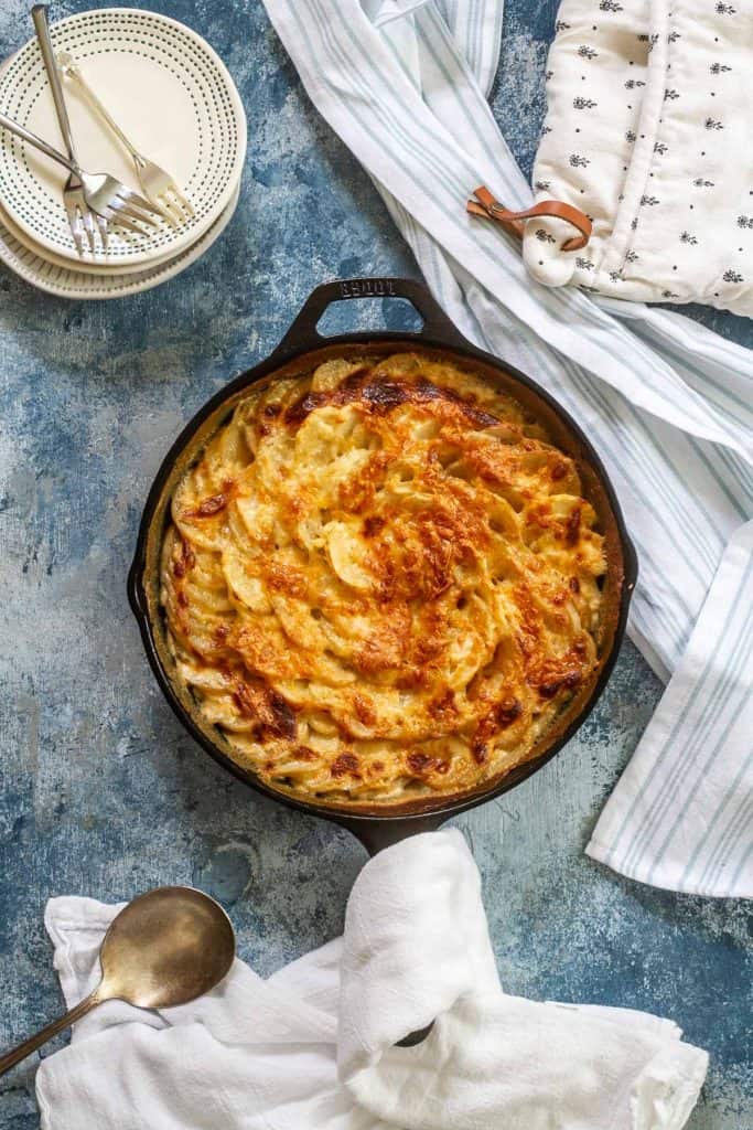gratin dauphinois in a serving dish