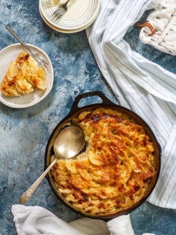 gratin dauphinois in a serving dish