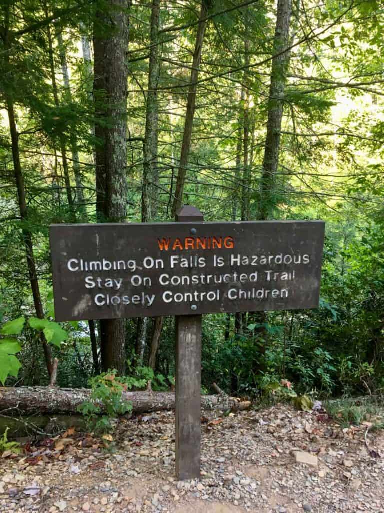 Waterfall Warning Sign