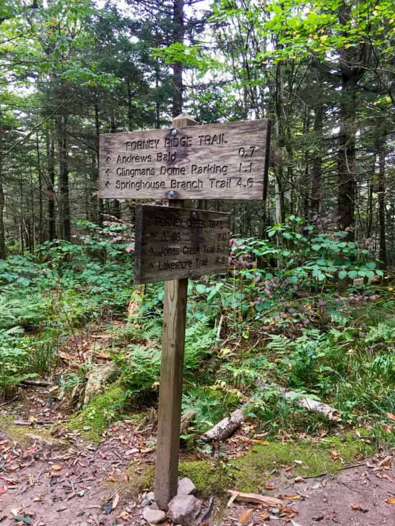 Forney Ridge Trail Sign