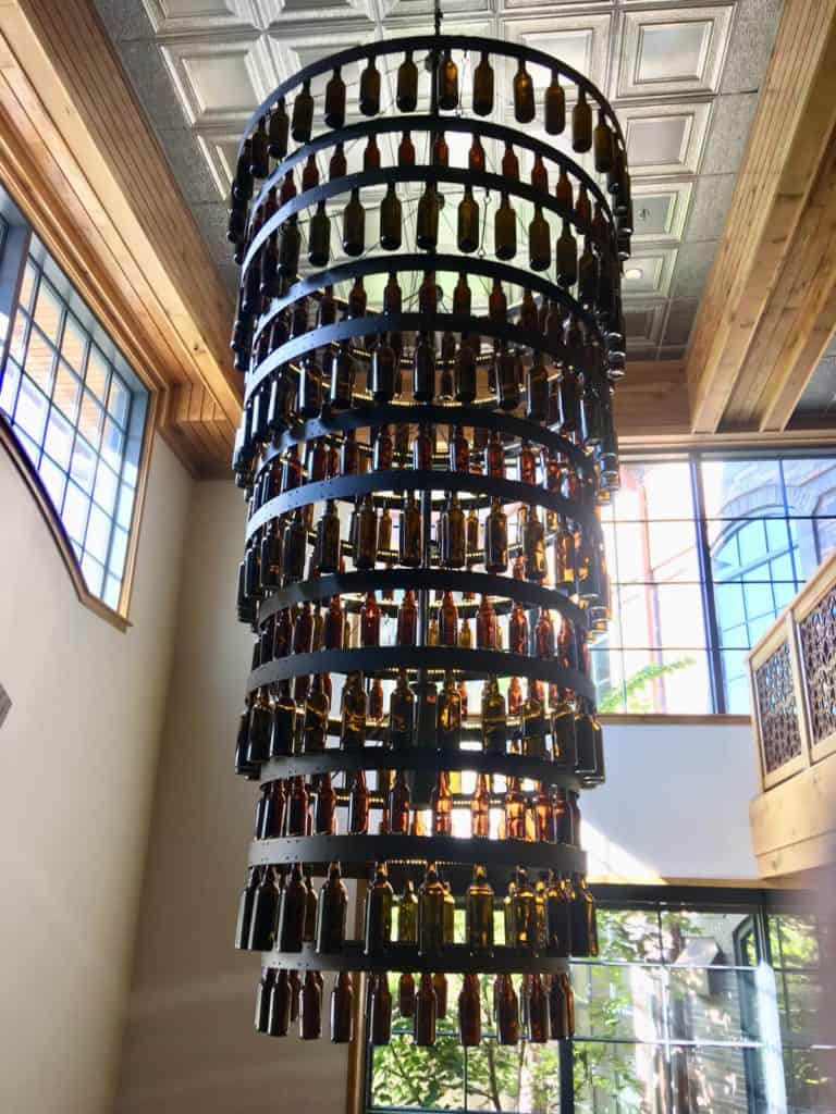 Beer Bottle Chandelier at Sierra Nevada Brewery.