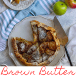 Love apple pie? This apple galette is made with spiced brown butter and is an easy and delicious make-ahead dessert.