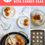 This delicious canned crab recipe is for easy mini crab cakes! Serve them with a spicy yogurt sauce as tapas or hors d’oeuvres.