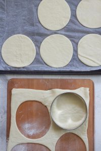Lay the cut circles on parchment paper