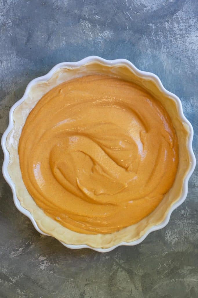 Add Pumpkin Pie Batter To Prepared Dough.