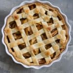 Bake vegan apple pie until golden