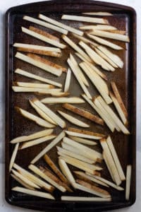 Place fries in a single layer on a baking sheet